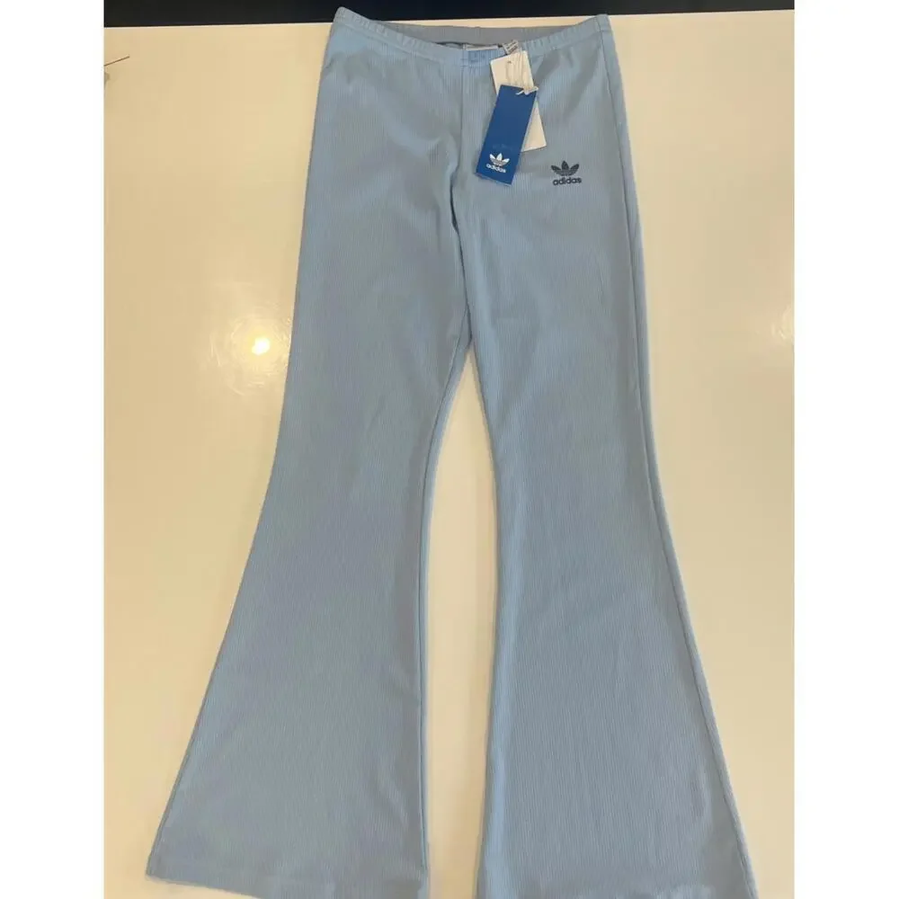 $35 NWT adidas Big Girls RIB  Pull-On Flare Blue Pants Size M(11-12) - Picture 2 of 7